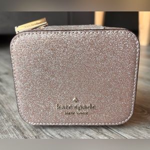 Kate Spade New York Rose Gold Tinsel Glitter Jewelry Box NWT